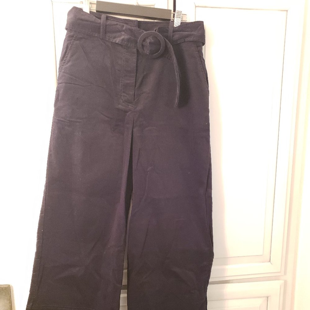 Black corduroy culottes